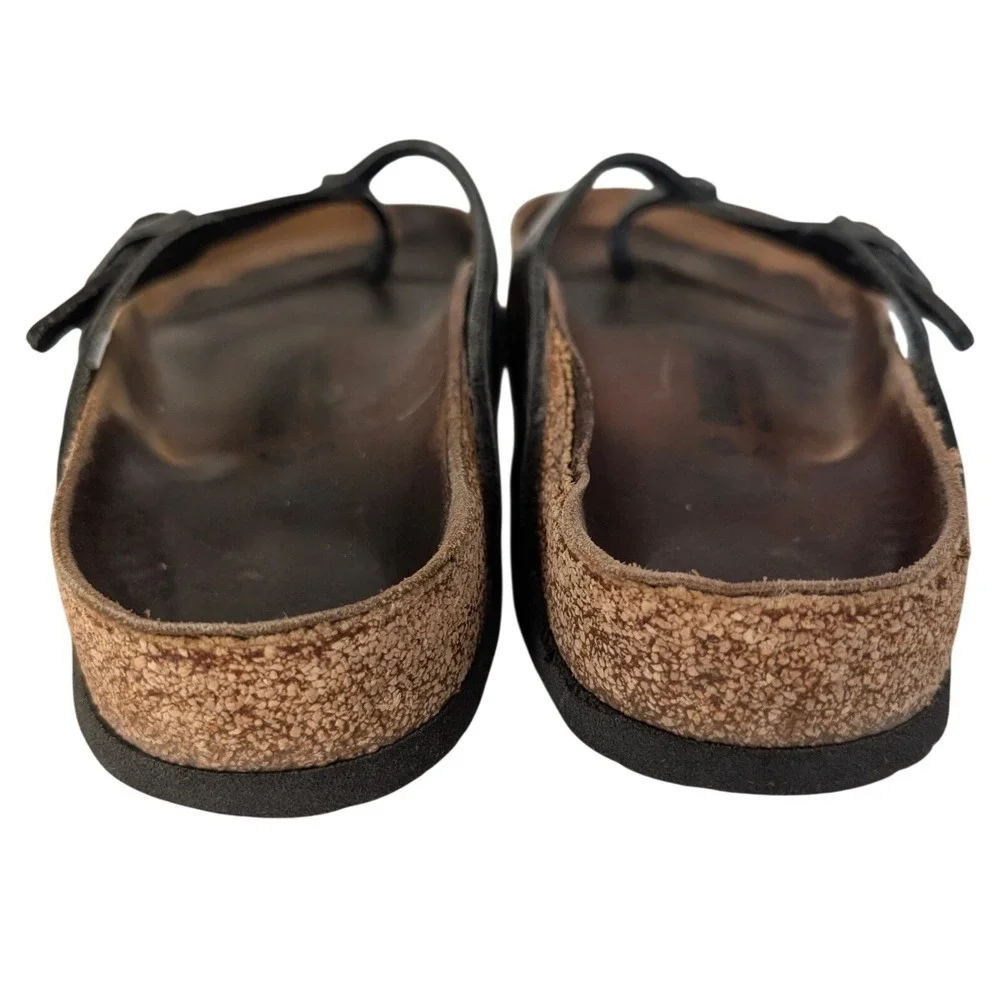 Birkenstock Mayari Brown Leather Cork Footbed Toe Loop Sandal 7/38 Women Germany